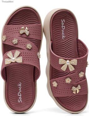 Women's Slide Sandals Non Slip Waterproof EVA Lightweight Beach Pool